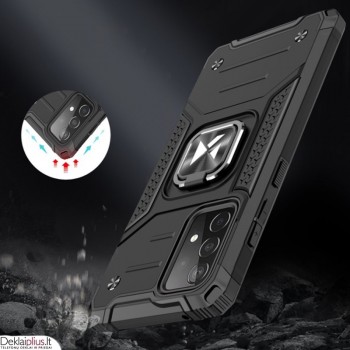 Wozinsky smūgiams atsparus dėklas su žiedu - juodas (telefonui Samsung A52/A52 5G/A52S 5G)